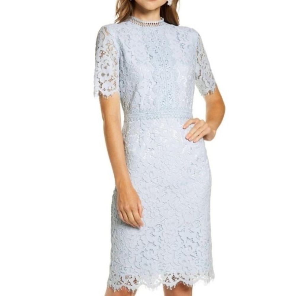 Rachel Parcell light blue lace dress